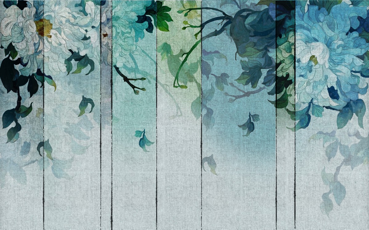 цветы оттенков морской волны